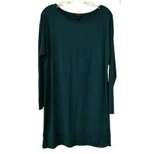 J. Jill Wearever Collection Green Long Sleeve Dress Size XL Women A-line Jersey